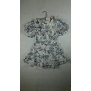 Bardot Junior Girls Annika Blue Floral Mini Dress Size 6 NWT